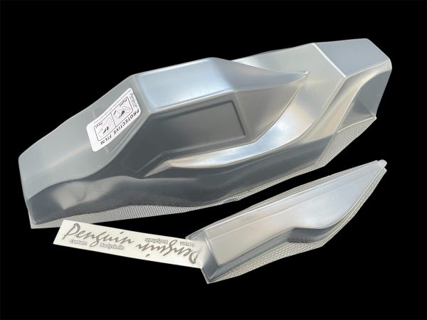 Phantom Tamiya 201 RB6 XR XM bodyshell with trim lines comes with over spray covering, no window masks has the fin